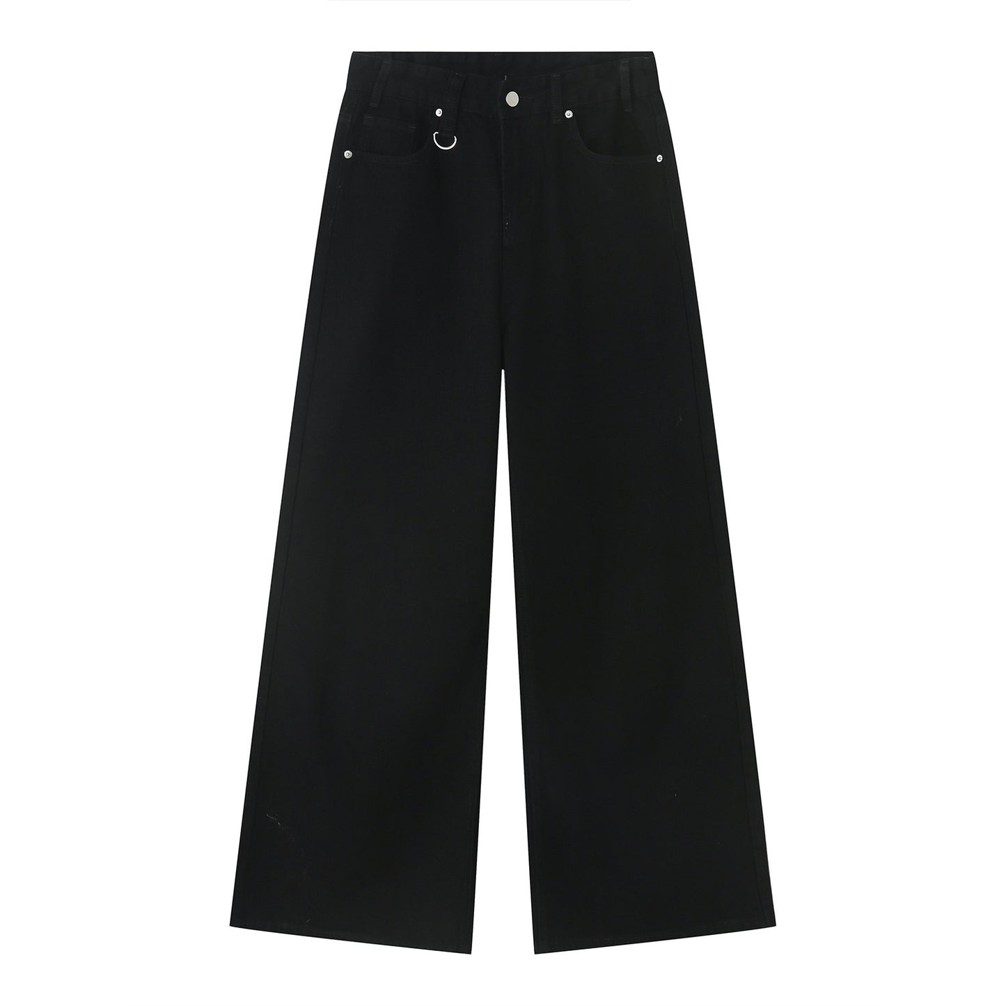 Retro Hong Kong Style Distressed Loose Wide Leg Mopping Jeans