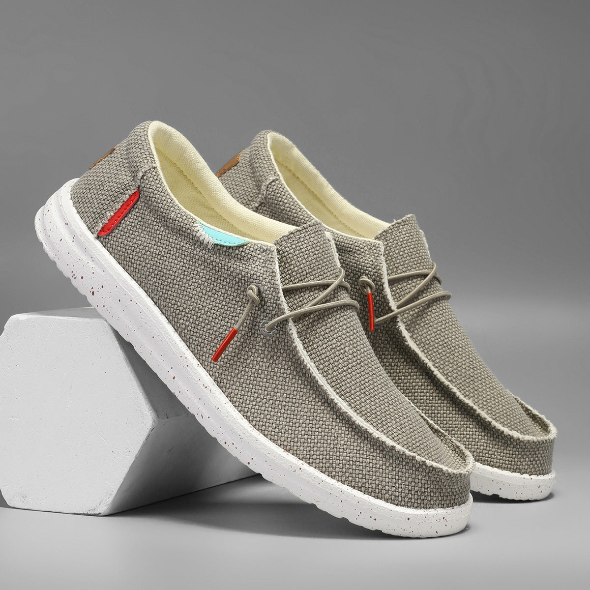 Autumn Men's Laceless Canvas Shoes Plus Size Breathable