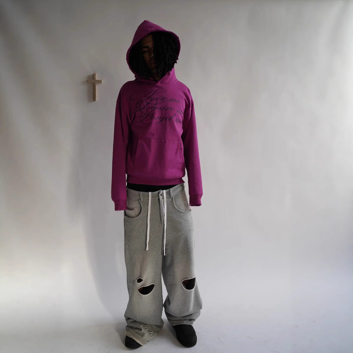 European And American Dark Retro Punk Print Pullover Hoodie Sweatshirt