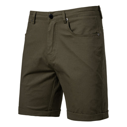 Straight Slim Cropped Pants Plus Size Solid Color Men's Clothing