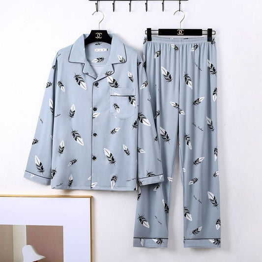 Pajamas Men's Spring And Autumn Long-sleeved Homewear Suit