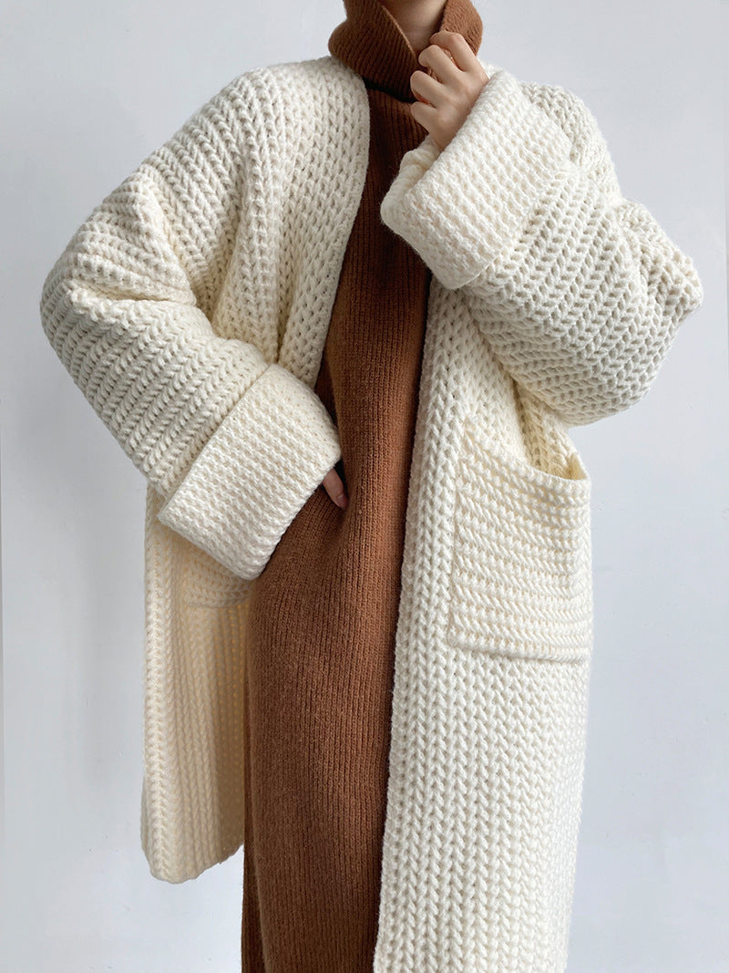 Hepburn Style Solid Color Knitted Cardigan Soft Glutinous