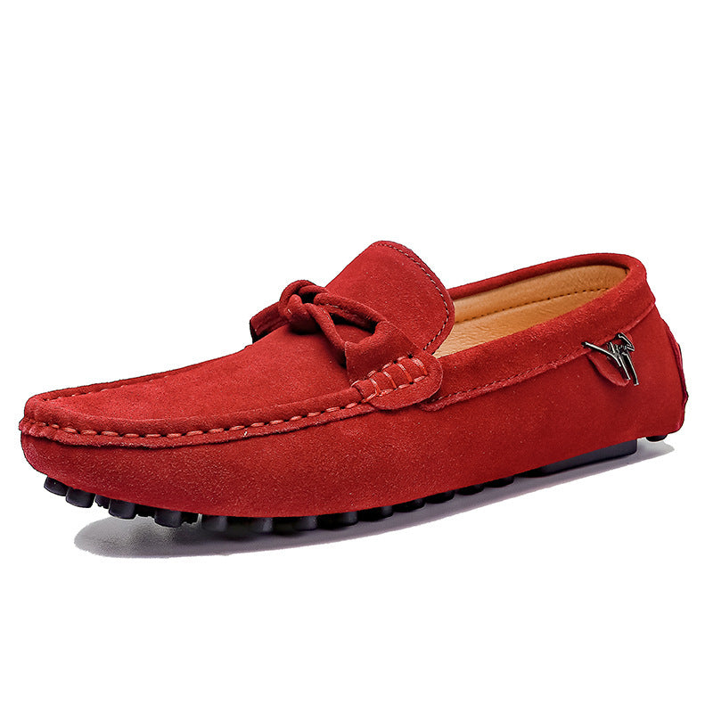 Low-top Slip-on Suede Leather Flat Bottom Oversized Shoes