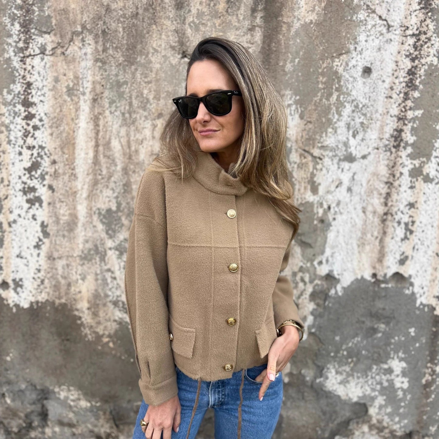 Tie Pocket Cardigan Single-breasted Mid-length Coat