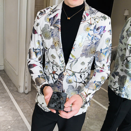 Trendy Youth Suit Men's Slim Fit Handsome Suit