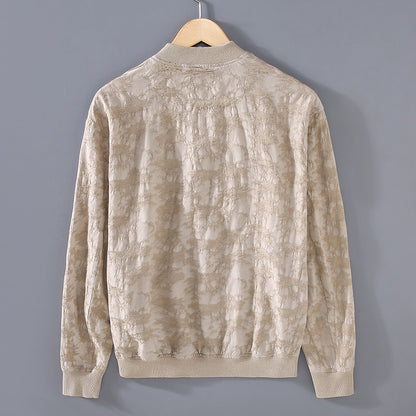 Spring And Summer New Men's Youth Linen Cotton Yarn-dyed Jacquard Casual Jacket
