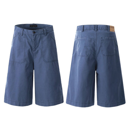 Men's Slim-fitting Loose A- Line Straight Slim Fit Work Clothes Shorts