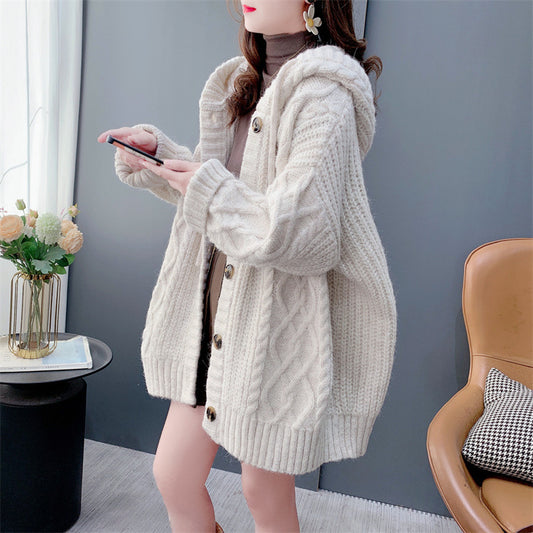 Women's Loose Mid-length Knitted Jacket
