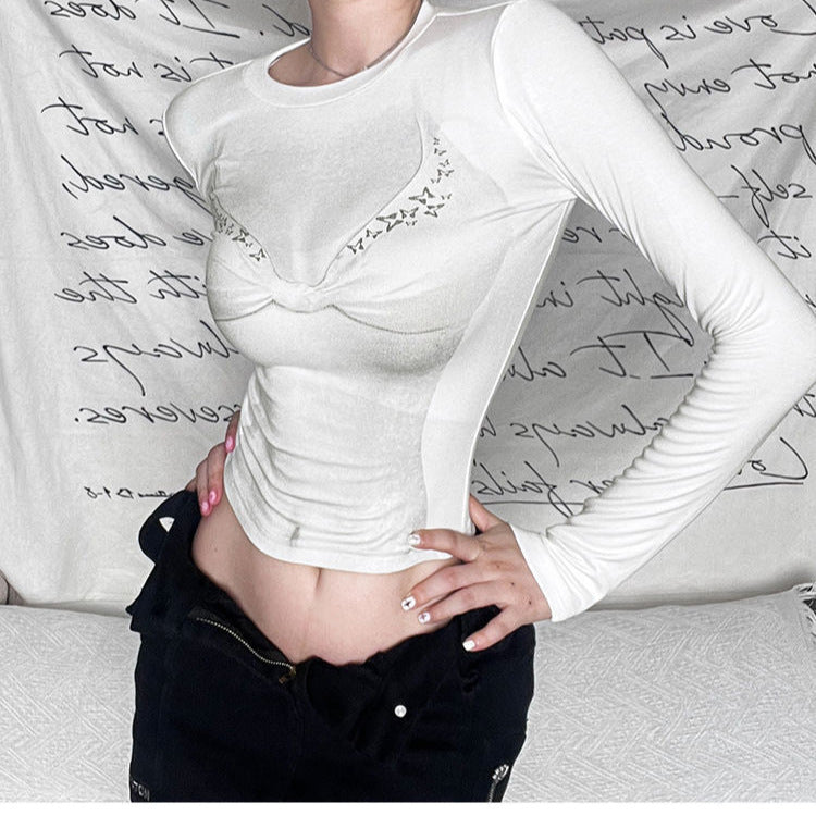 European And American Hot Girl Style Sexy 3D Printed Short Top Bottoming Shirt For Women