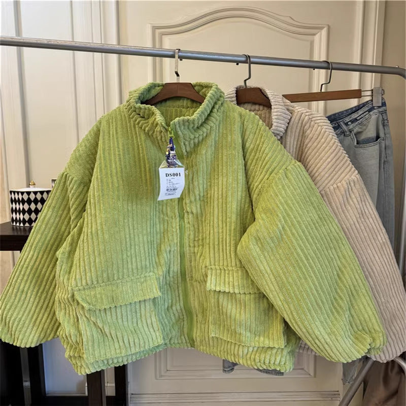 Men's Japanese Fashion Brand Thick Warm Corduroy Bread Coat