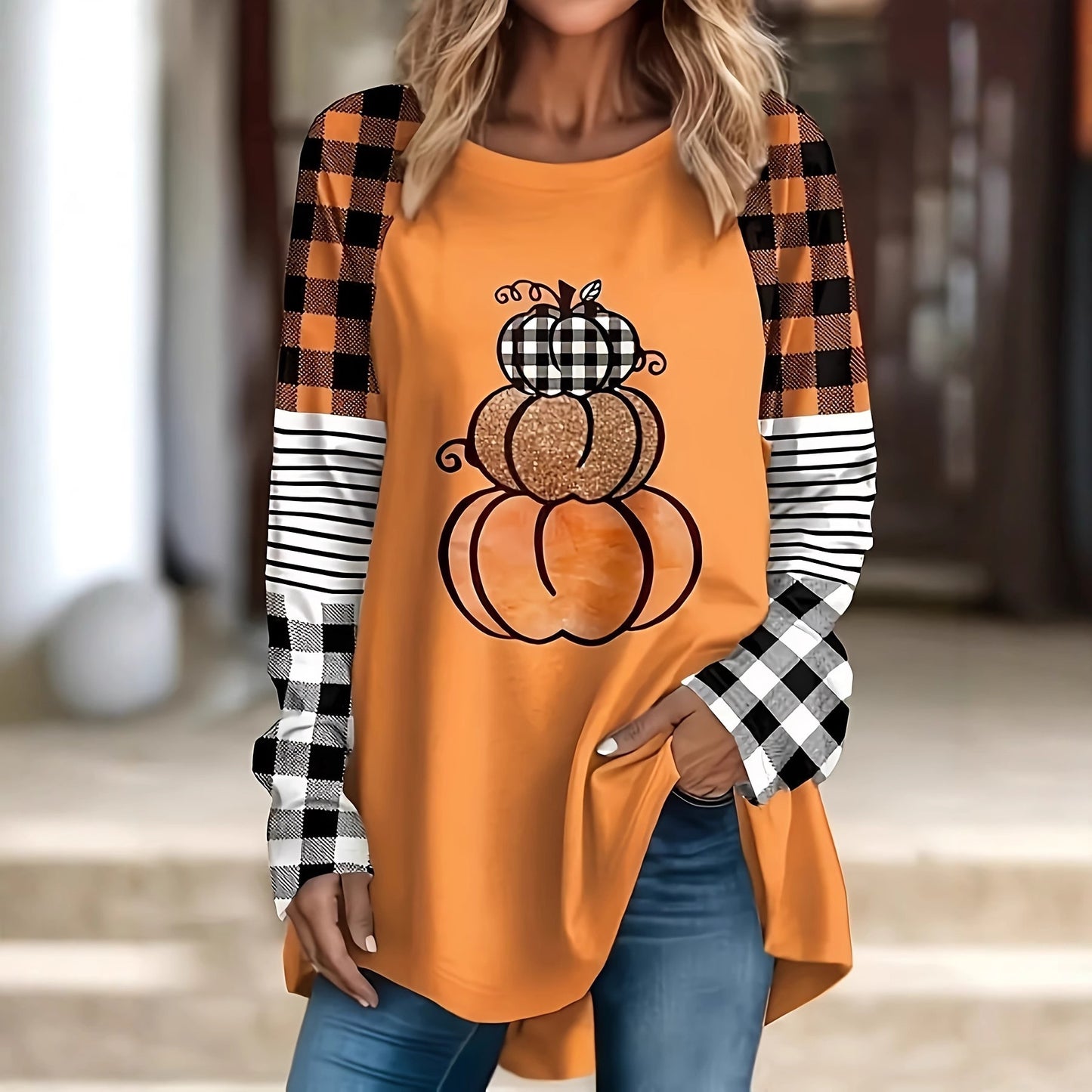 T-shirt Hip Hop Series Printed Women's Street Long Sleeve