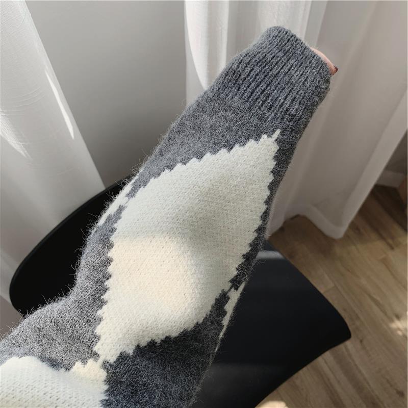 Loose Slimming Sweater Female Color Matching