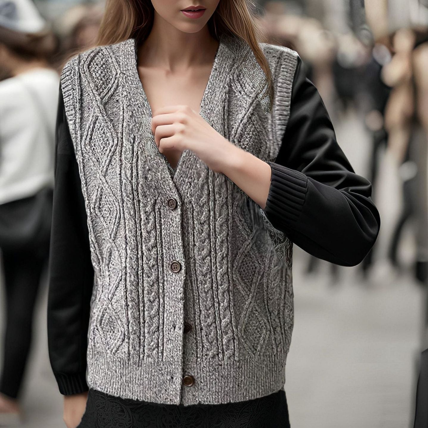 Sleeveless Bandage Dress Sweater Cardigan Fashion