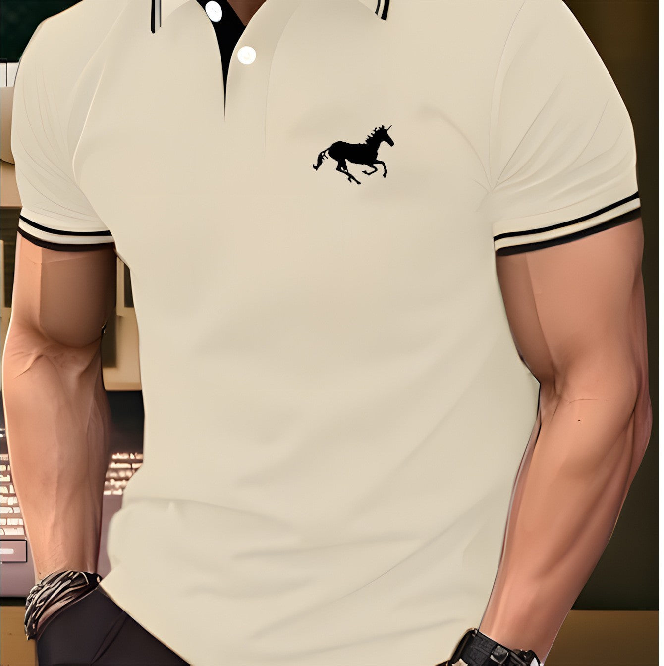 Men's T-shirt Classic Short-sleeved Polo Shirt