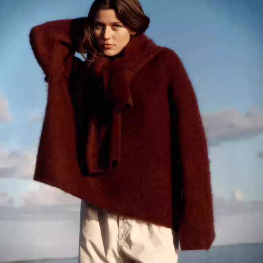 Autumn And Winter New Casual Laid-back Style Knitted Top