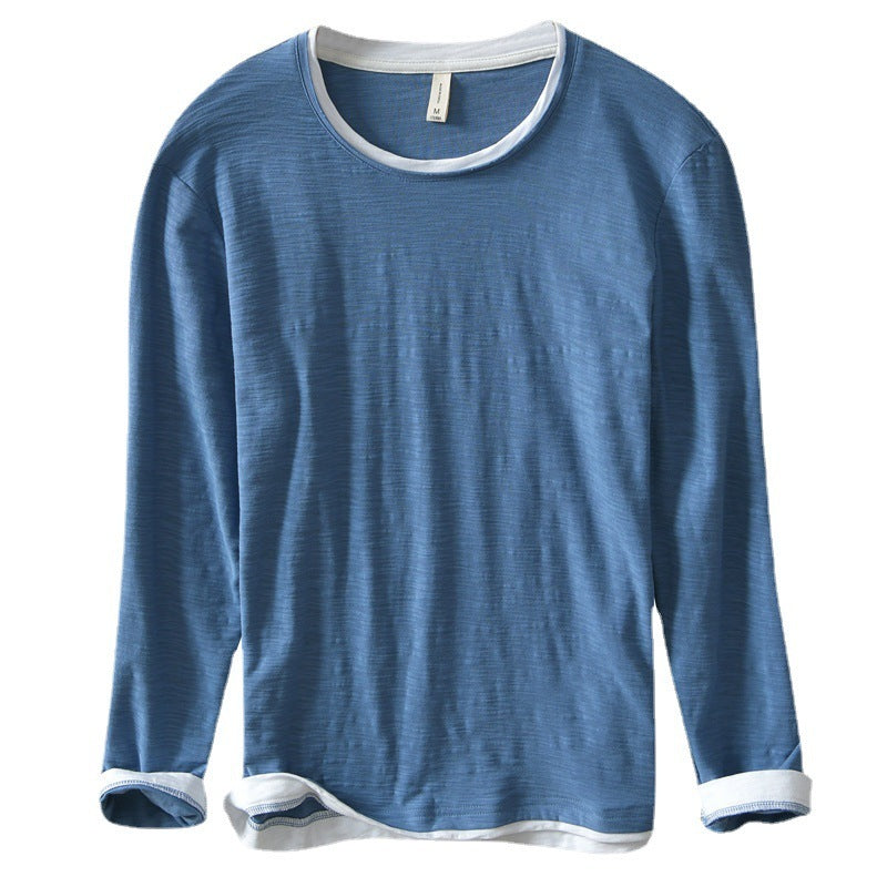 Round Neck Solid Color Pullover Leisure Long Sleeve
