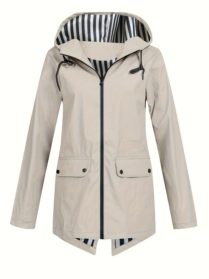 Women's Zipper Hooded Outdoor Windproof Thin Coat