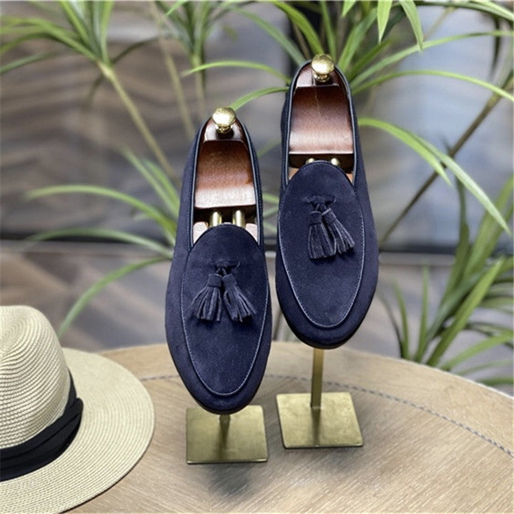 Fashion Retro British Beanie Shoes Men's Tassel Slip-on