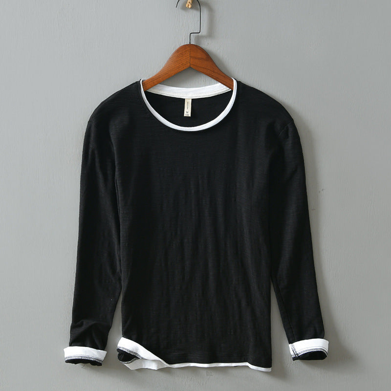 Round Neck Solid Color Pullover Leisure Long Sleeve