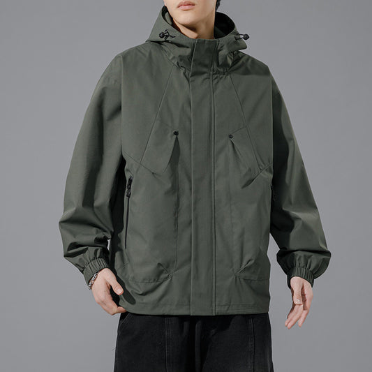 Men's Spring And Autumn Plus Size Hooded Casual Coat