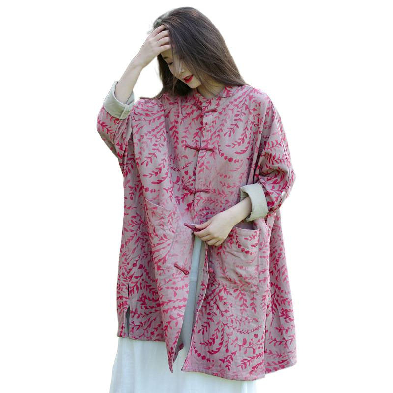 Ethnic Style Retro Cotton Linen Coat Women