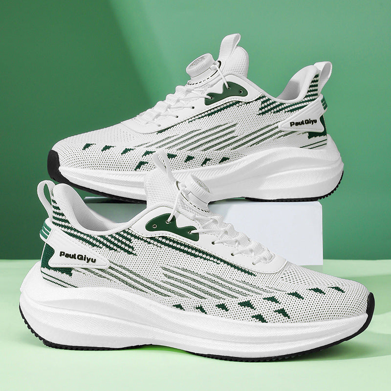 Rotating Buckle Fly-kit Mesh Casual Sports Running Men's Shoes