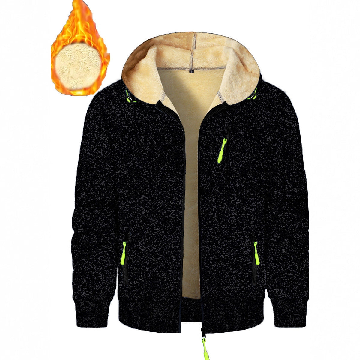 Thickened Men's Sports Fitness Casual Jacquard Hooded Jacket
