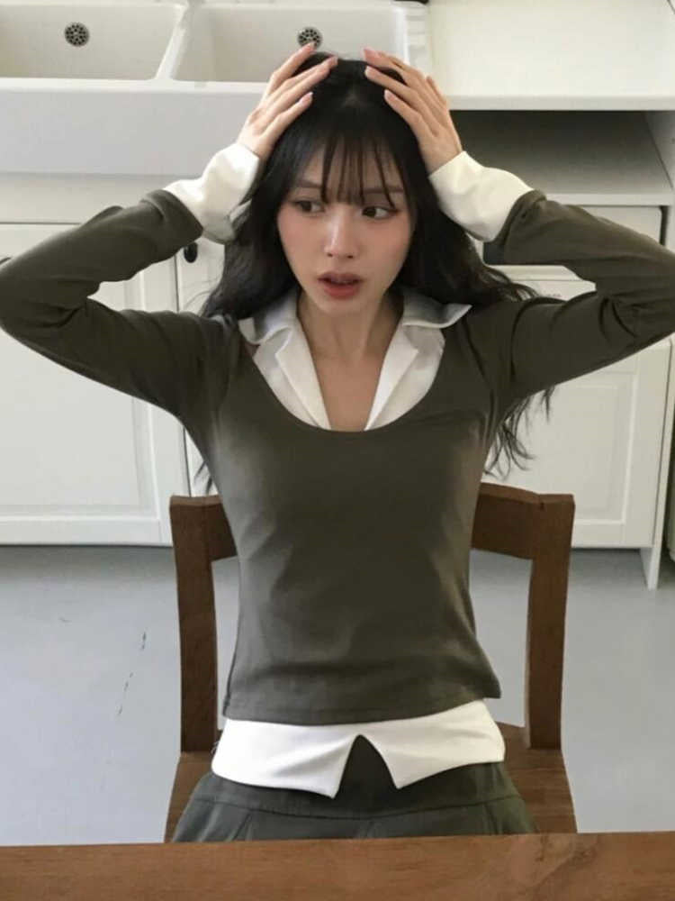 Slim-fit And Slim Hot Girl Bottoming Shirt