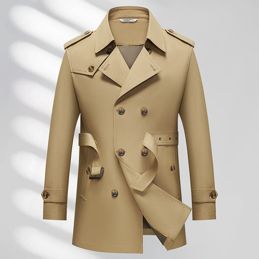 Men's Business Trench Coat Non-ironing Texture