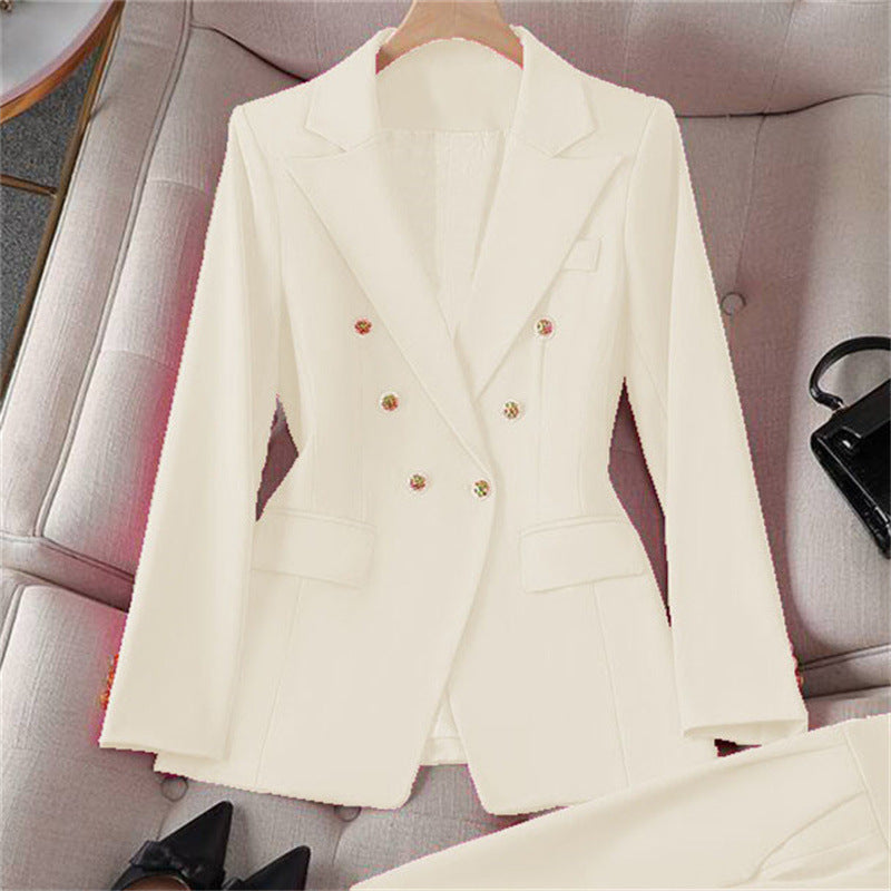 Small-sized Retro Suit Jacket Slim-fit Fashion Women's Casual Design Top Suit Jacket Set