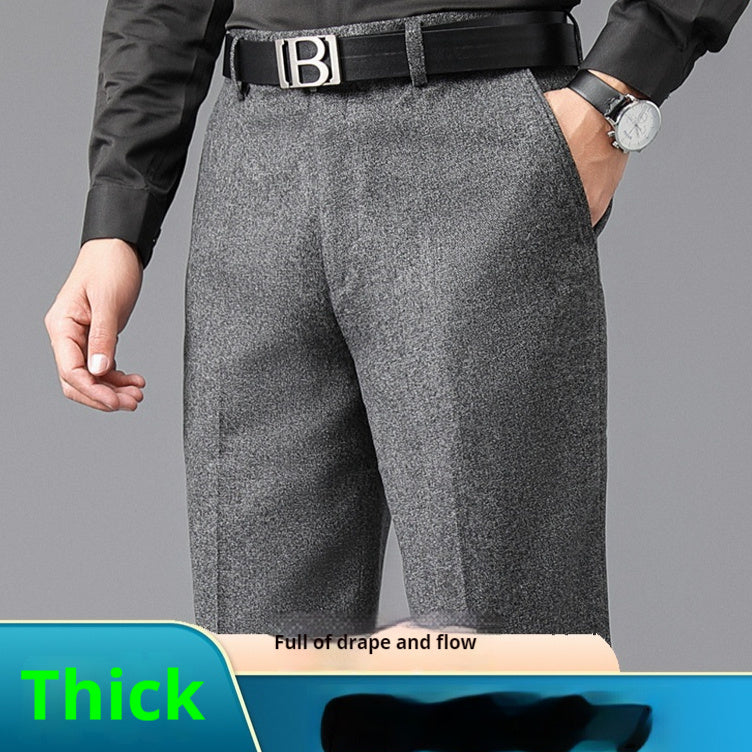 Suit Pants Men's Loose Straight High Waist Deep Middle-aged And Elderly