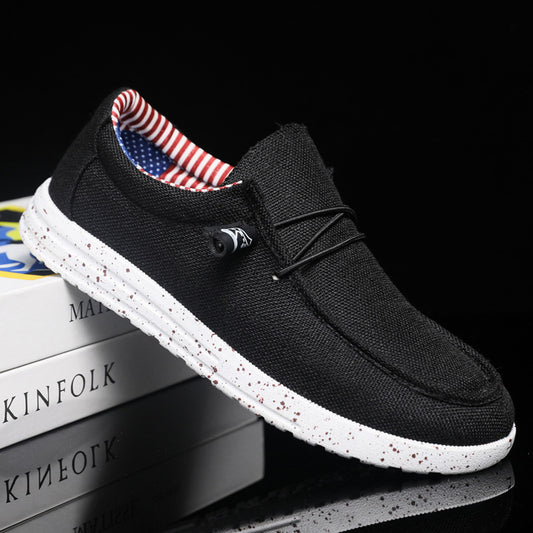 Fashion Casual Fashion Men's Breathable Lightweight Slip-on Lofter Light Canvas Shoes