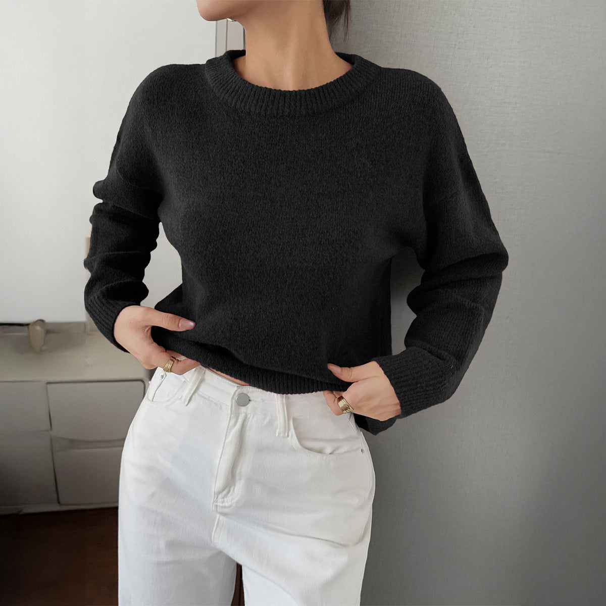 Vacation Solid Color Long Sleeve Wool Sweaters Women's Clothing