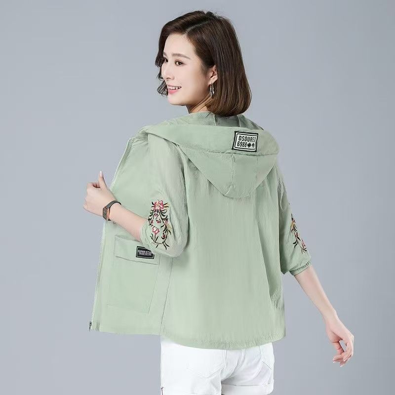 Breathable Sun Protection Clothing Women's Loose Middle-aged Mom Short Coat
