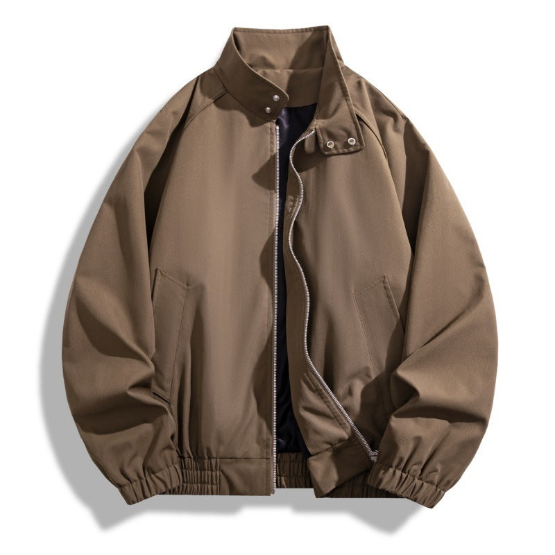 Stand Collar Jacket For Men Loose Casual Jacket