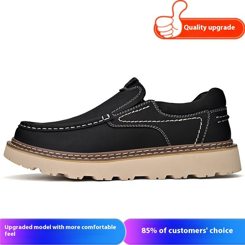 Low-top Thick-soled Men's Big Toe All-match Casual Leather Shoes