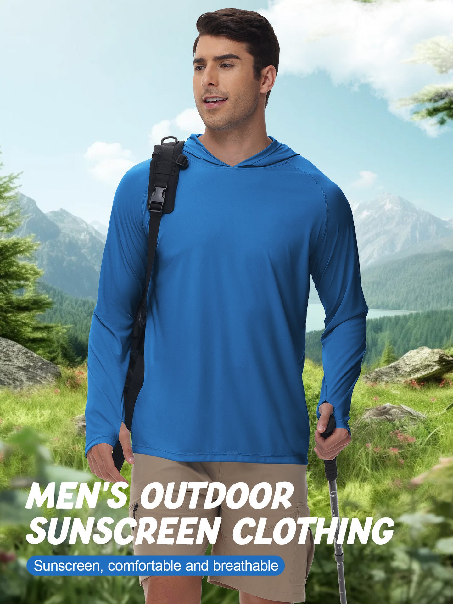 Outdoor UV-proof Fishing Long Sleeve Hooded Thin Top Protection