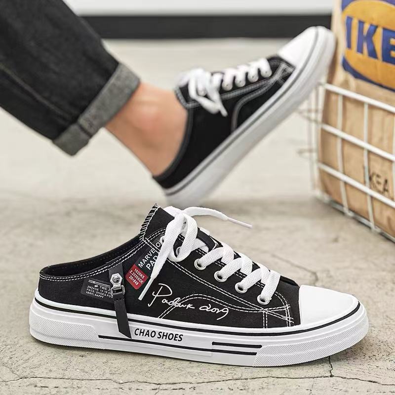 Canvas Men's Breathable Versatile Slip-on Lofter Heel-free Sports Casual Shoes