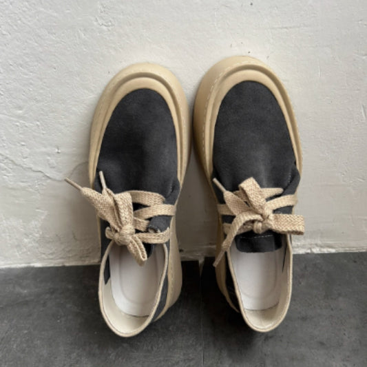 Japanese-style Retro Breathable Sneakers Men's Thick-soled Design Suede