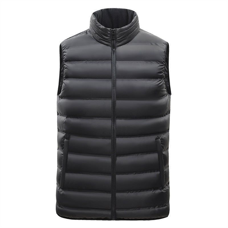 Men's Autumn Vest Stand-up Collar Cotton-padded Coat Plus Size Thin Coat