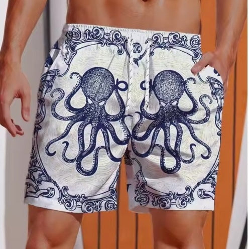 Men's Versatile Casual Loose 3D Printed Shorts
