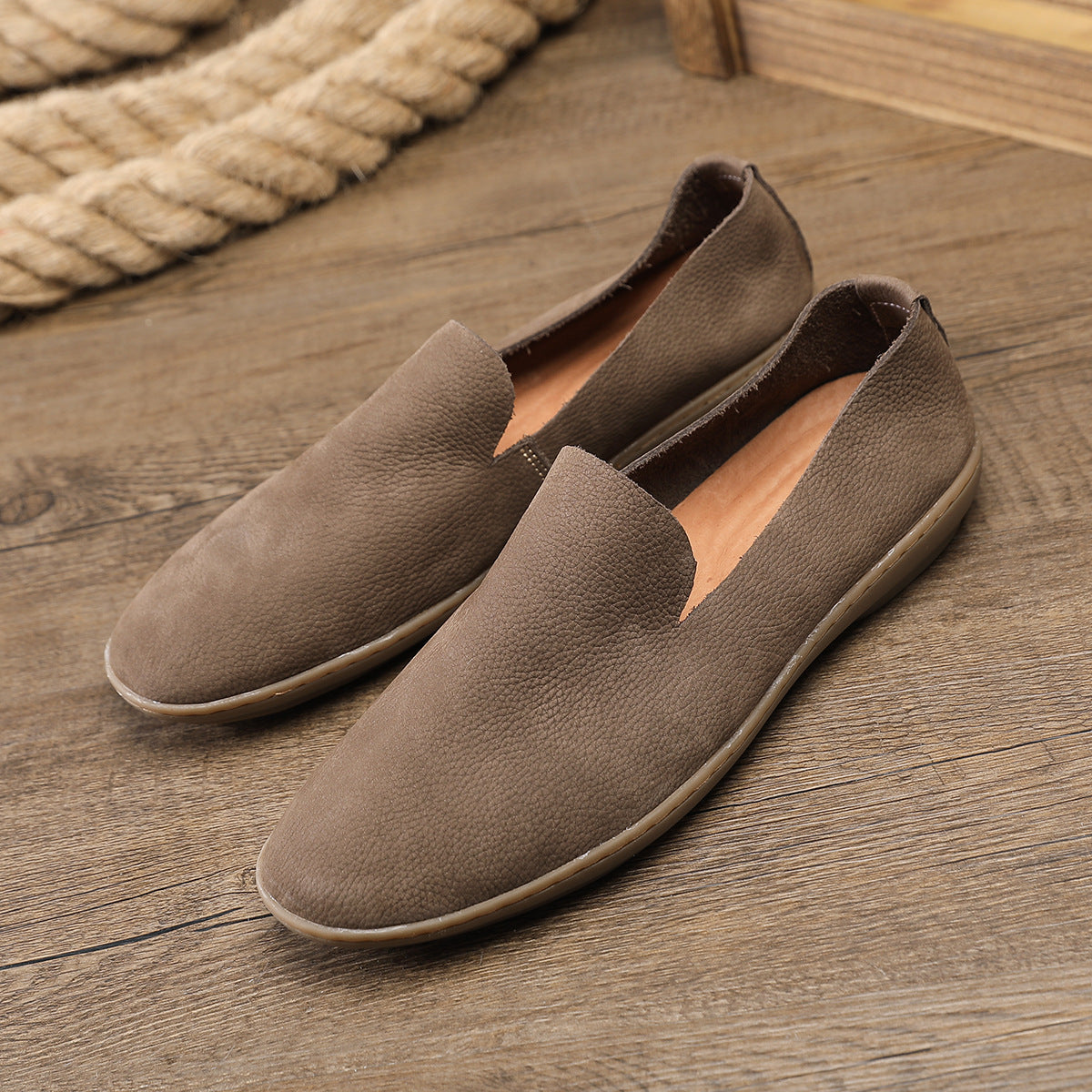 Handmade Men's Shoes Super Soft Breathable Lightweight First Layer Cowhide