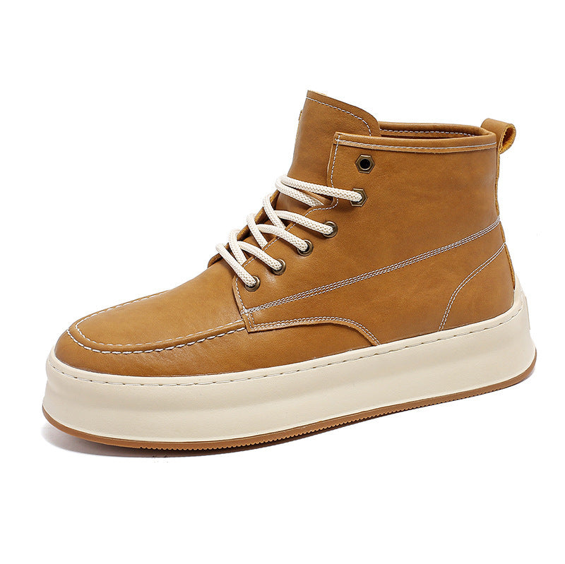 British Style Retro Platform High Street All-match Mid-top Board Shoes