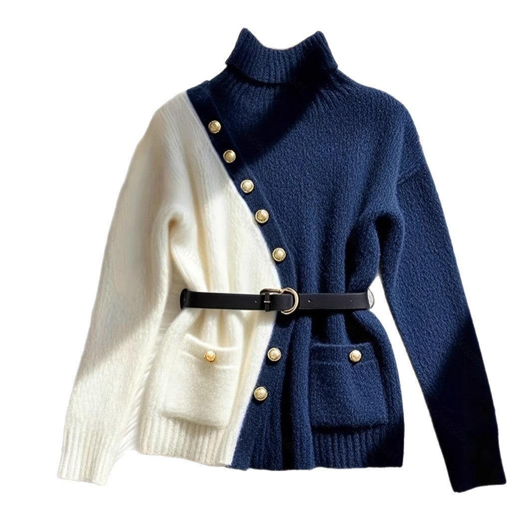 Autumn And Winter Loose Casual Polo Collar Sweater