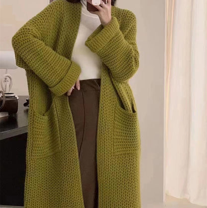 Hepburn Style Solid Color Knitted Cardigan Soft Glutinous