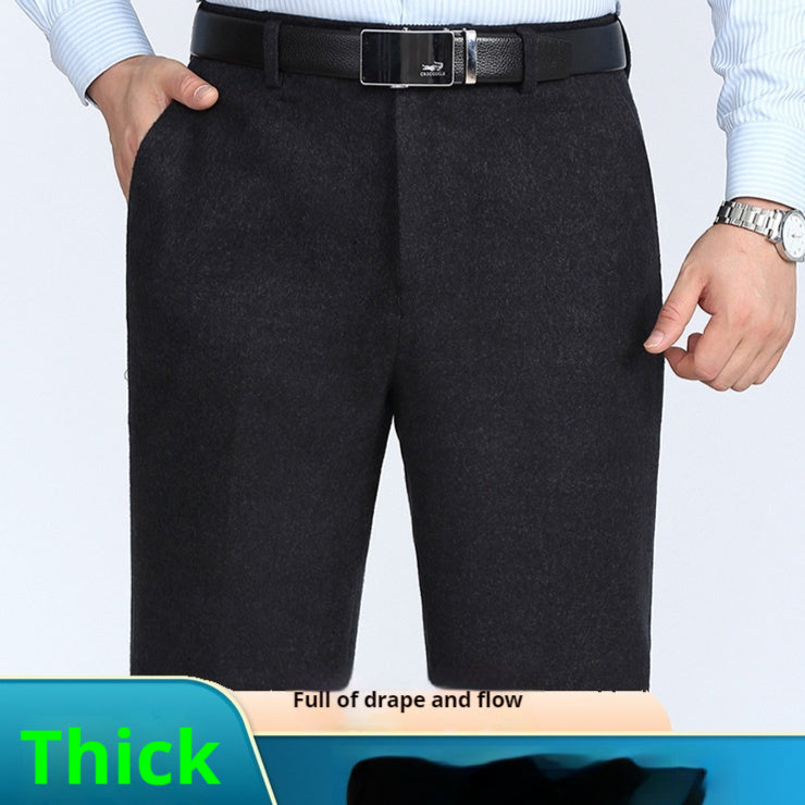 Suit Pants Men's Loose Straight High Waist Deep Middle-aged And Elderly