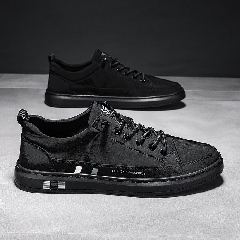 Breathable Ice Silk Cloth Casual Shoes Pure Color Tied Casual And Comfortable Low Top Sneaker