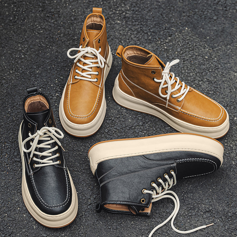 British Style Retro Platform High Street All-match Mid-top Board Shoes