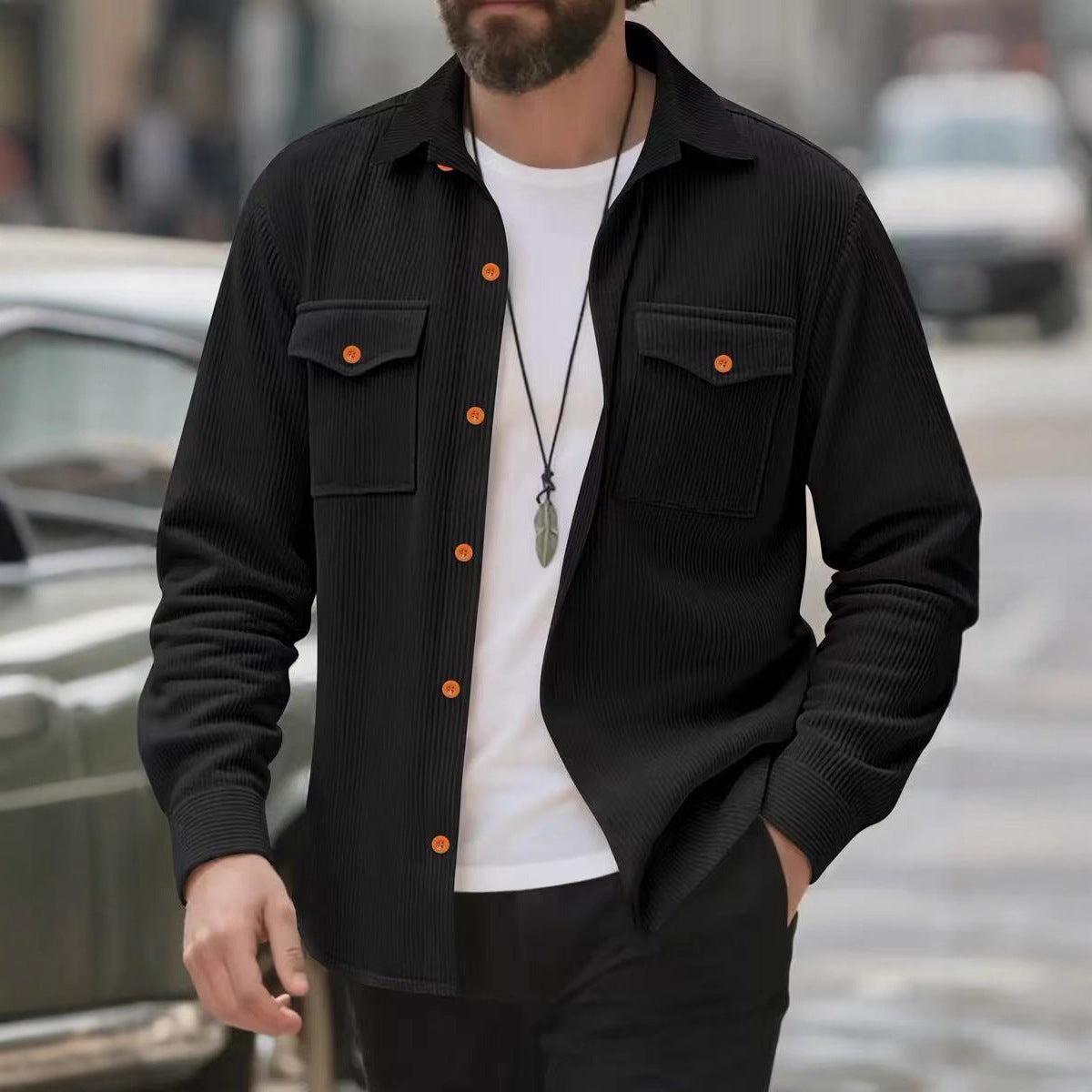 Men's Fashionable Solid Color All-matching Jacket