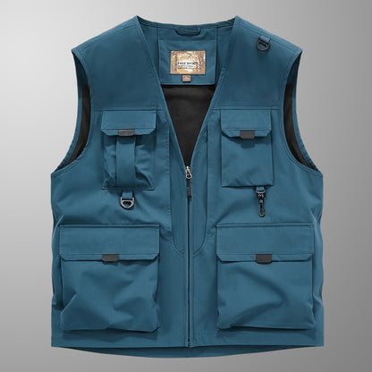 Frock Vest Men's Coat Fishing Multi-pocket Vest
